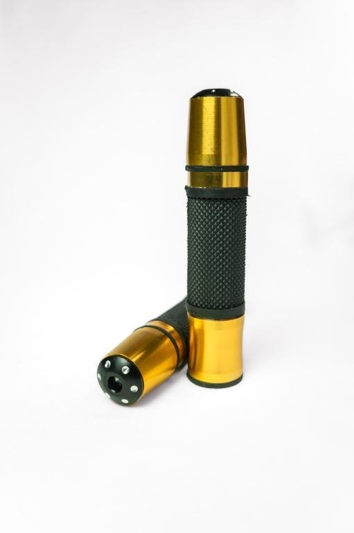 MANOPLA RIZOMA PESO LONGO (1 PAR) PRETO COM DOURADO