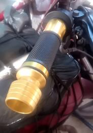 MANOPLA PESO LONGO (1 PAR) PRETO COM DOURADO