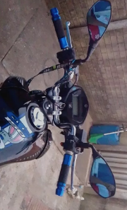 MANOPLA PESO LONGO (1 PAR) PRETO COM AZUL