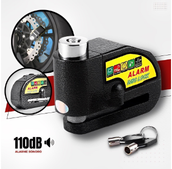 TRAVA DISCO COM ALARME (UND) PRETO
