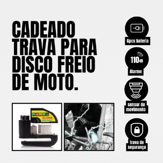 TRAVA DISCO COM ALARME (UND) PRETO