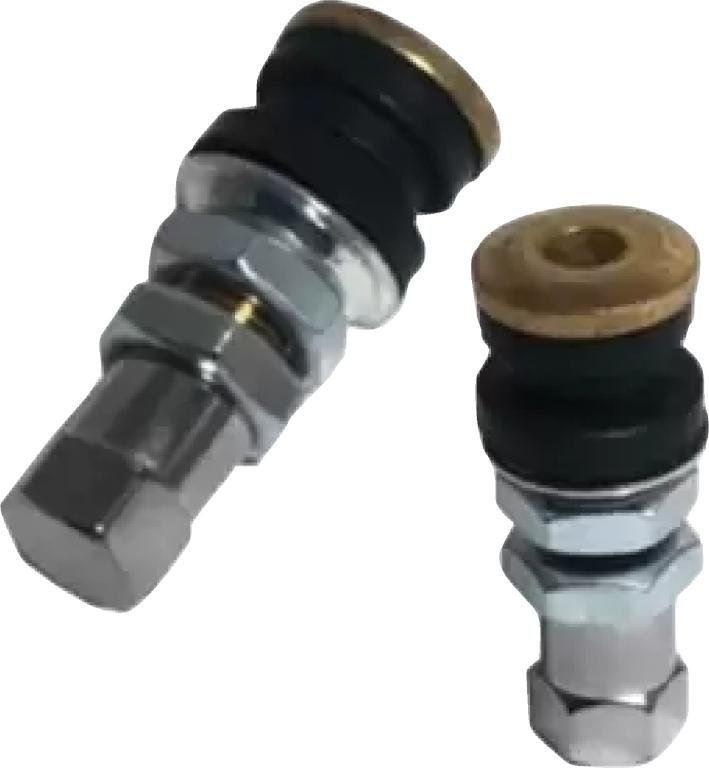 VALVULA PARA PNEU DE BORRACHA METAL CROMADO (1 PAR)
