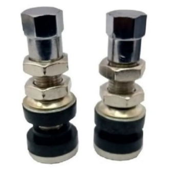 VALVULA PARA PNEU DE BORRACHA METAL CROMADO (1 PAR)