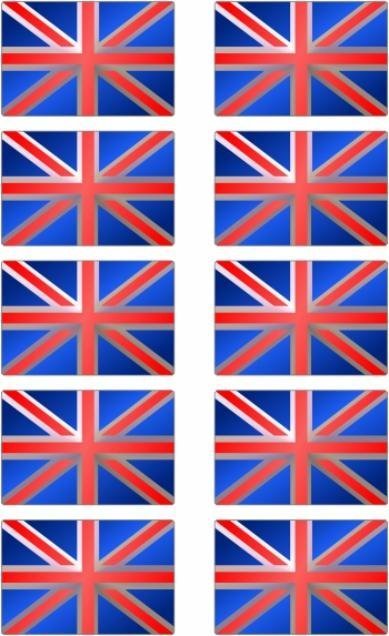 AD. CARTELAS RESINADAS - BANDEIRA INGLESA (10 UND)