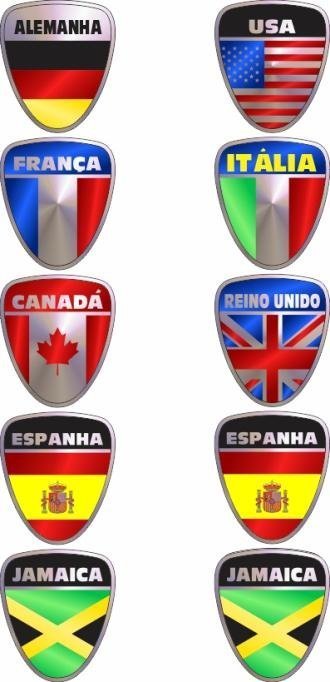 AD. CARTELAS RESINADAS - SELEÇÕES (10 UND)