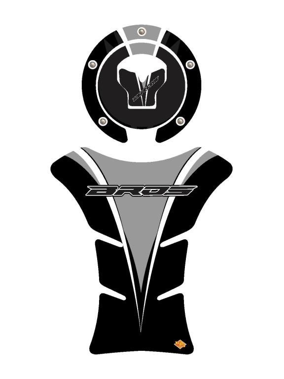 AD. PROTETOR TANK BROS 160 CINZA/PRETO- (ADESIVO COMPATÍVEL NÃO ORIGINAL) (UND)