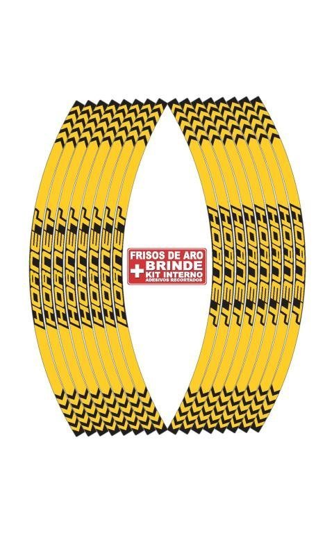 AD. FRISO DE ARO - HORNET AMARELO(ADESIVO COMPATÍVEL NÃO ORIGINAL) (16 UND)