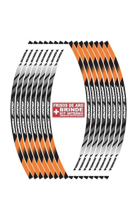 AD. FRISO DE ARO -XRE 300 LARANJA COM PRETO- (ADESIVO COMPATÍVEL NÃO ORIGINAL) (16 UND)