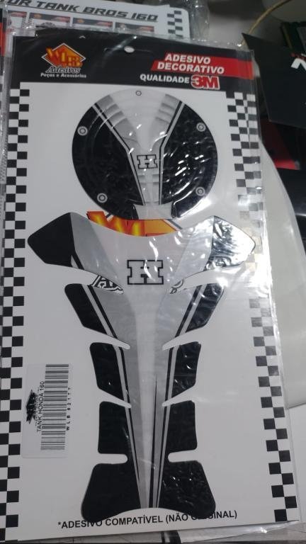 AD. PROTETOR TANK 160 HONDA PRETO/CINZA-(ADESIVO COMPATÍVEL NÃO ORIGINAL) (UND)