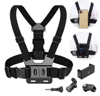 SUPORTE PEITORAL PARA GOPRO E CELULAR
