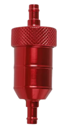 FILTRO COMBUSTÍVEL ALIMÍNIO COLORIDO UNIVERSAL VERMELHO