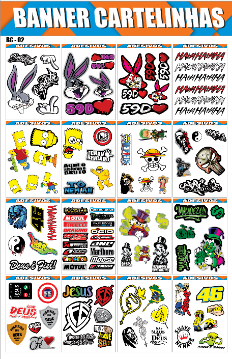 BANNER DE ADESIVOS (80 UND CARTELINHAS)