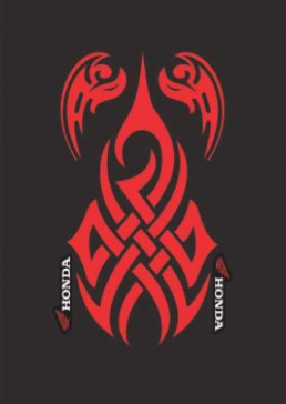 CAPA GRAFITADA TRIBAL VERMELHO ETQ. HONDA