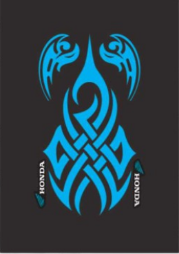 CAPA GRAFITADA TRIBAL AZUL ETQ. HONDA