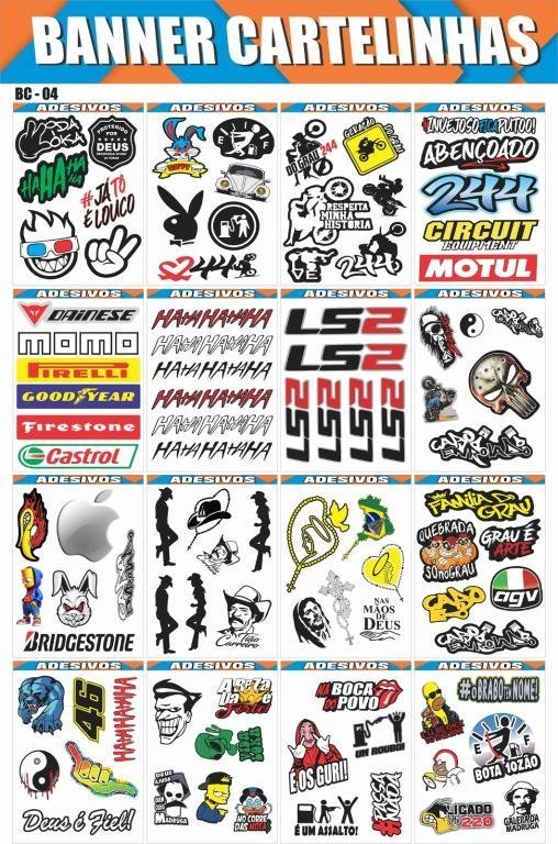 BANNER DE ADESIVOS (80 UND CARTELINHAS)