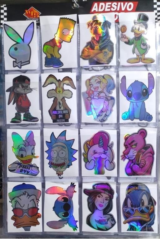 ADESIVO HOLOGRAFICO PERSONAGENS ANIMADOS